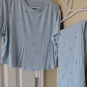 Light Blue Star Print Lounge Set